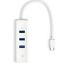 TP-Link UE330C Hub USB-C con 3 Puertos USB 3.0 y Gigabit Ethernet Blanco